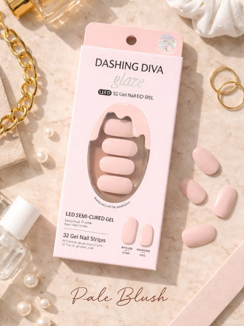 Dashing Diva Glaze Pale Blush Gel Nail Strips Neutral Classic Pink  NEW